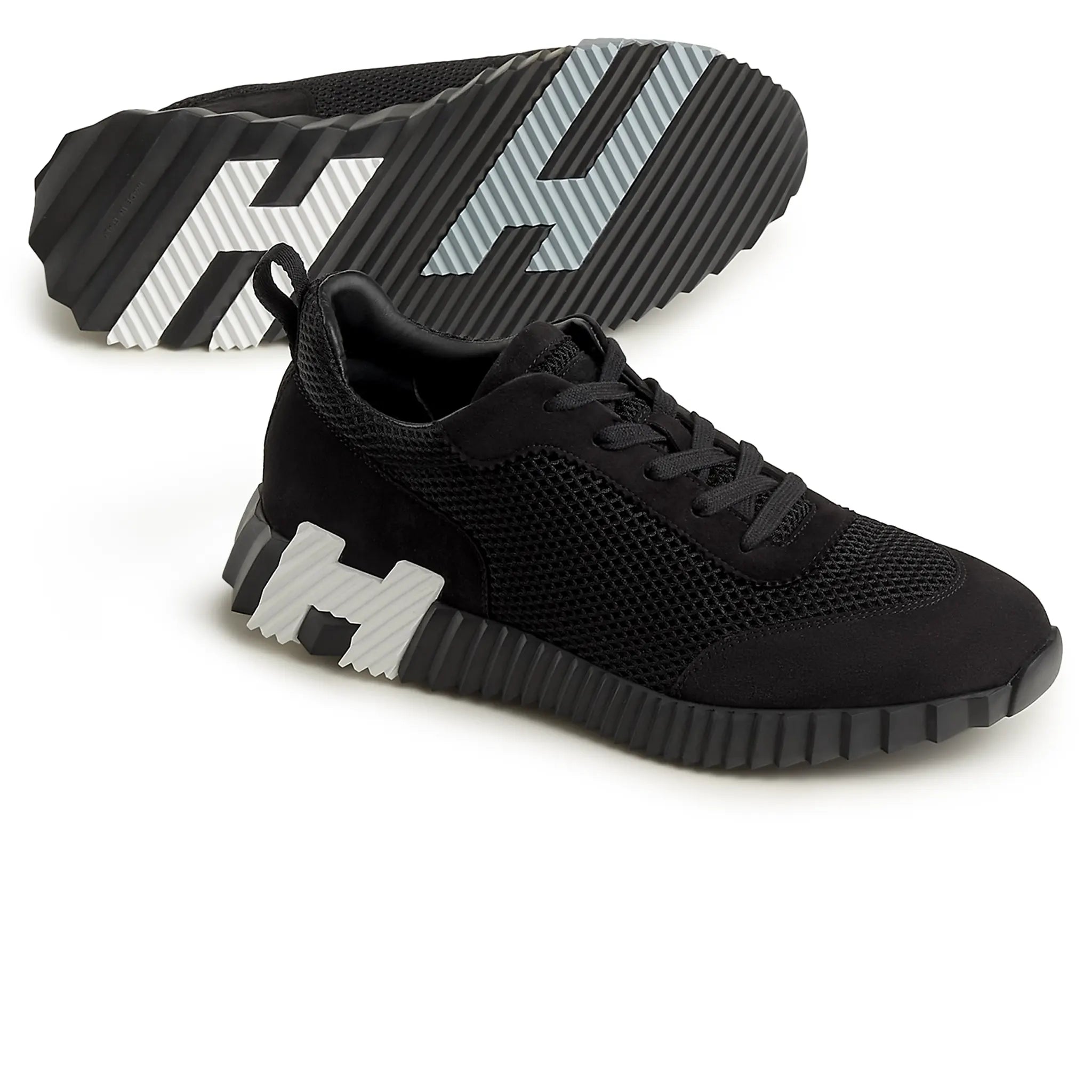 Detail view of Hermes Paris Bouncing Sneaker Black H232856ZH01415